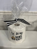 FREE Shipping: Embroidered Toilet Paper -Go Army SINK NAVY!