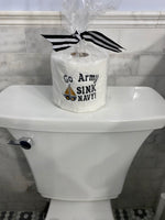 FREE Shipping: Embroidered Toilet Paper -Go Army SINK NAVY!