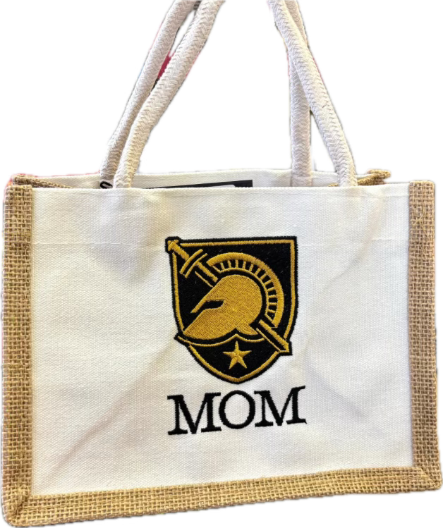 Burlap Tote: Athena Shield Embroidered 5 styles