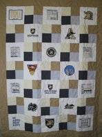 $50 Deposit for Custom 47 Month Journey Quilt -  Handmade Embroidered - All American Made Fabrics