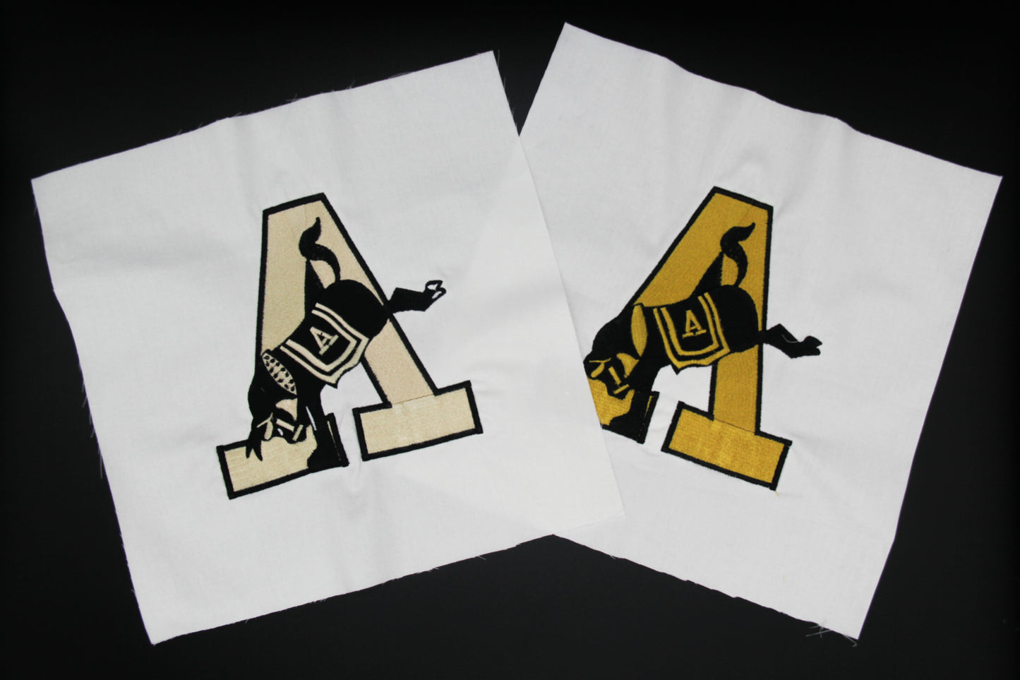 West Point Old School Army A with Mule- Quilt Block - For Quilts or Decorator Pillows