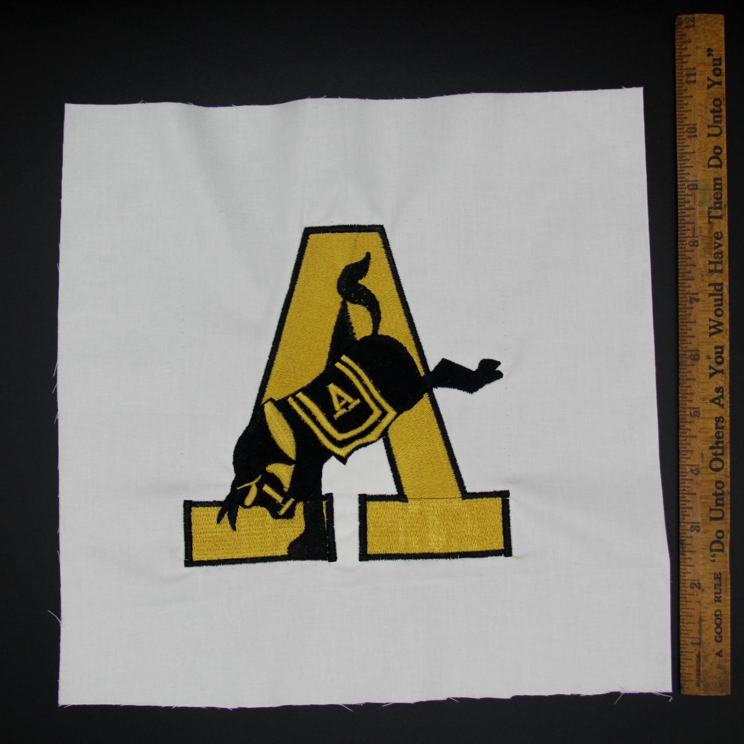 West Point Old School Army A with Mule- Quilt Block - For Quilts or Decorator Pillows