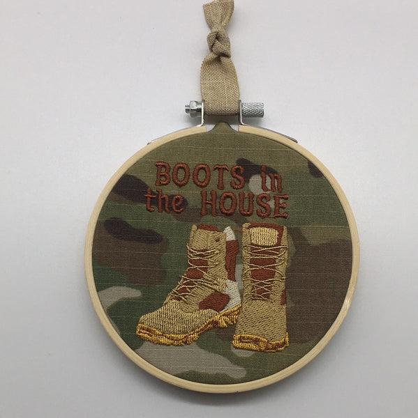 Boots in the House Army Christmas Ornament