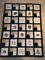 West Point Old School Army A with Mule- Quilt Block - For Quilts or Decorator Pillows