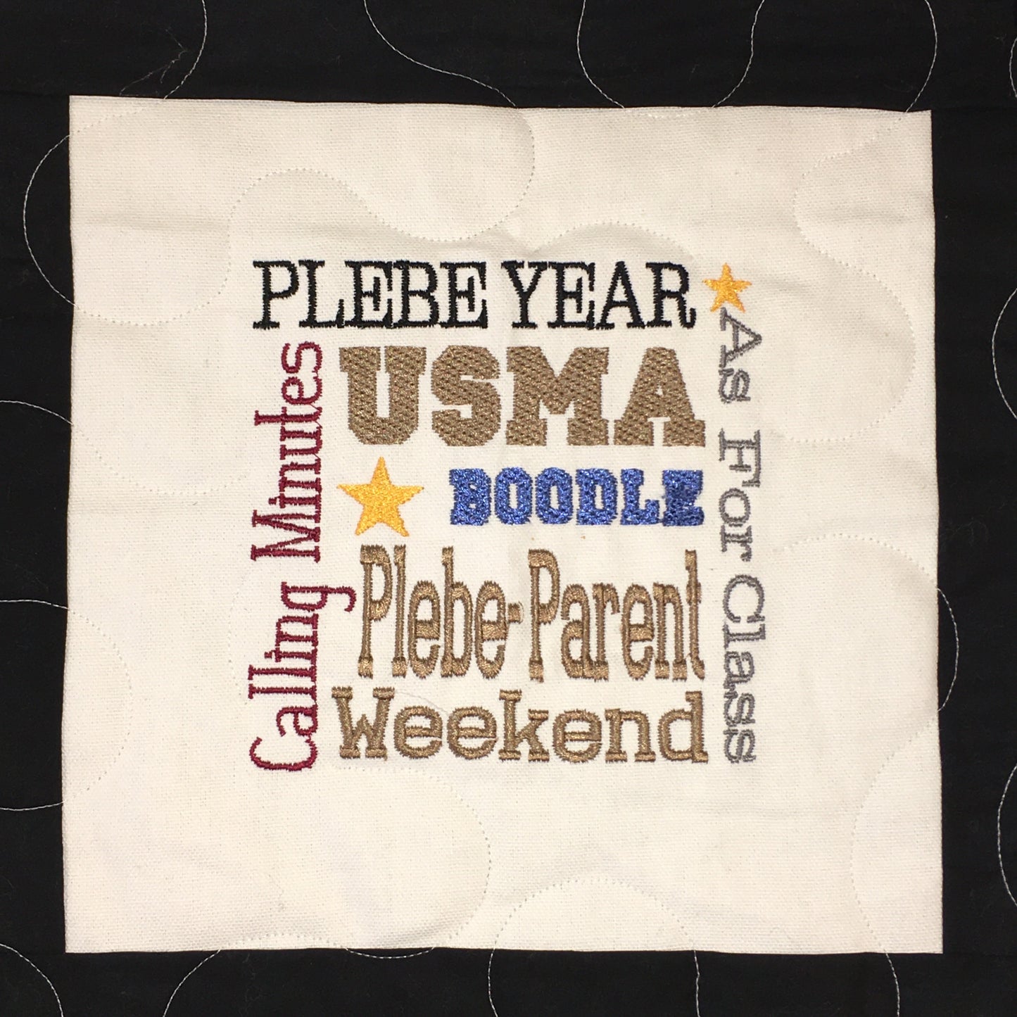 West Point Plebe Year - Quilt Block - For Quilts or Decorator Pillows
