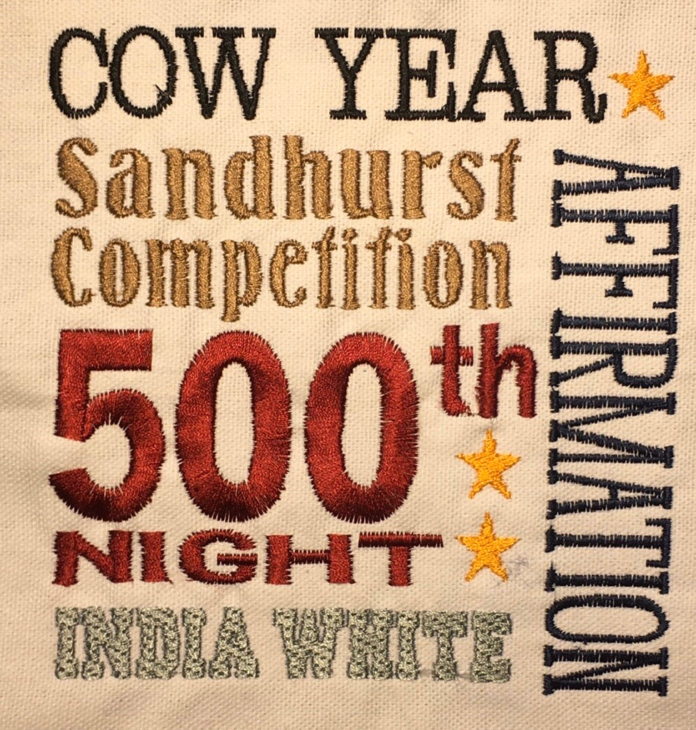 West Point Cow Year - Quilt Block - For Quilts or Decorator Pillows