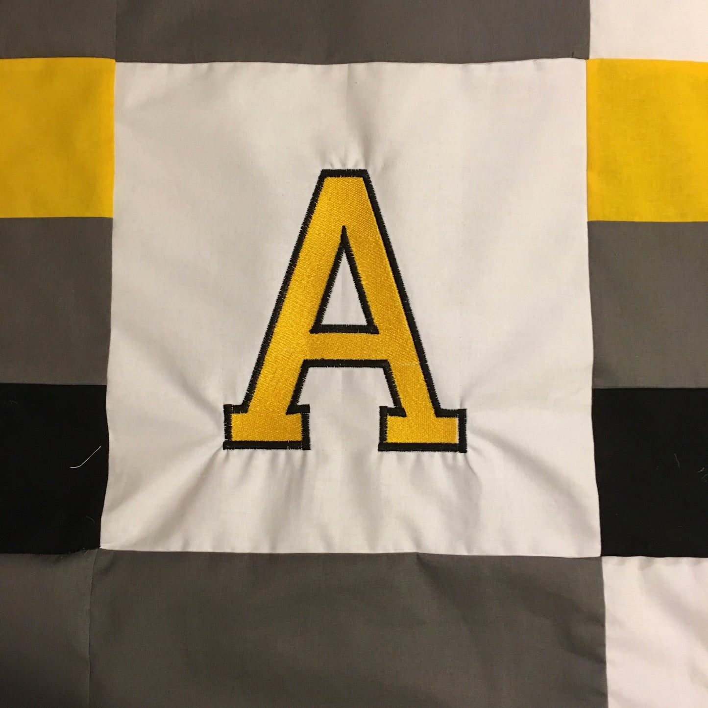 West Point Army A - Quilt Block - For Quilts or Decorator Pillows