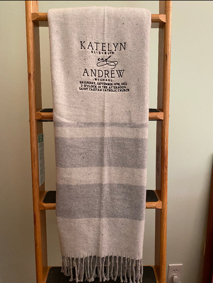 Personalized West Point or Air Force Academy Blanket