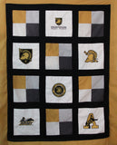 West Point Throw Quilt - Handmade Embroidered - All American Made Fabrics